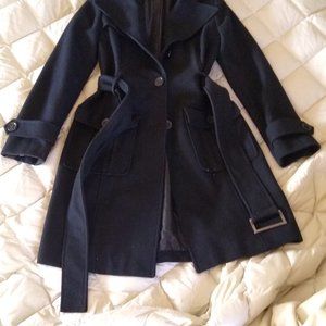 Black wool women's navy coat